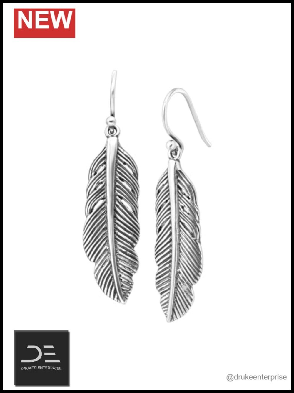 Etched Feather Drop Earrings Sterling Silver Silpada